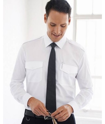 Ares Slim Fit Long Sleeve Pilot Shirt