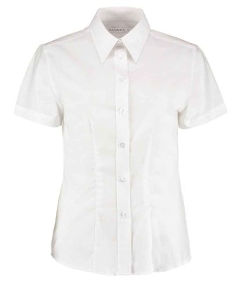 Kustom Kit Ladies Short Sleeve Tailored Workwear Oxford Shirt