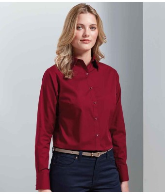 Premier Ladies Long Sleeve Poplin Blouse