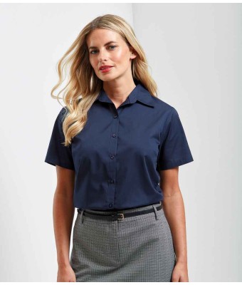Premier Ladies Short Sleeve Poplin Blouse