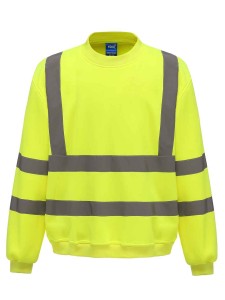 YK030 Yoko Hi-Vis Sweatshirt - YELLOW - Stewarts GC logo LHB only