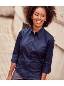 Russell Collection Ladies 3/4 Sleeve Tencel® Fitted Shirt