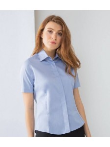 Henbury Ladies Short Sleeve Pinpoint Oxford Shirt
