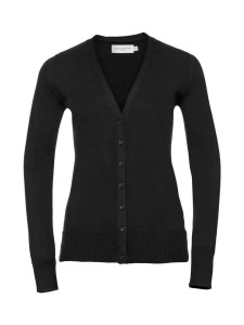 Russell Collection Ladies Cotton Acrylic V Neck Cardigan