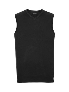 Russell Collection Sleeveless Cotton Acrylic V Neck Sweater