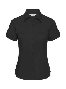 Russell Collection Ladies Short Sleeve Twill Roll Shirt