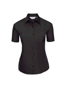 Russell Collection Ladies Short Sleeve Easy Care Poplin Shirt
