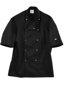 AF005 AFD Short Sleeve Coolmax® Chef's Jacket - BLACK - Coffee Shop & EGOP Back