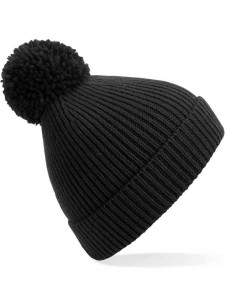 Beechfield Engineered Knit Ribbed Pom Pom Beanie