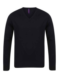 Henbury Lightweight Cotton Acrylic V Neck Sweater