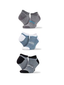 Spiro 3 Pack Mixed Stripe Sneaker Socks